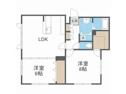 ミルフイユ(2LDK/1階)の間取り写真