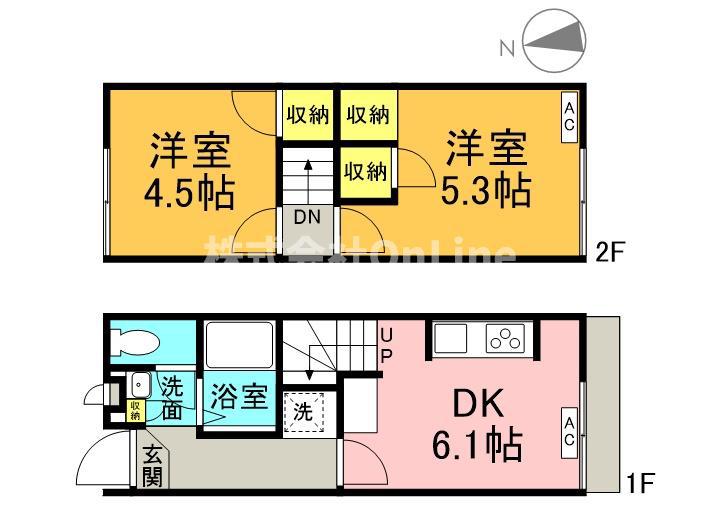 レオパレスそれいゆ北本町(2DK/1階)の間取り写真
