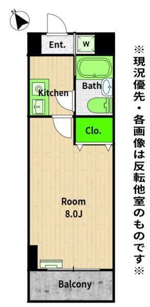 ビエラコート桜台(1K/1階)の間取り写真