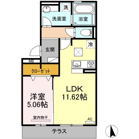 ヴォン・プログレス(1LDK/1階)の間取り写真