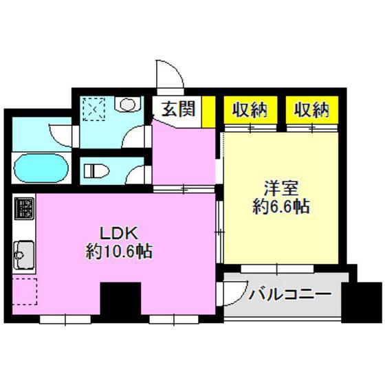 ピアビル(1LDK/7階)の間取り写真