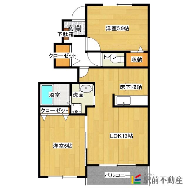 カーサ プラシード(2LDK/1階)の間取り写真