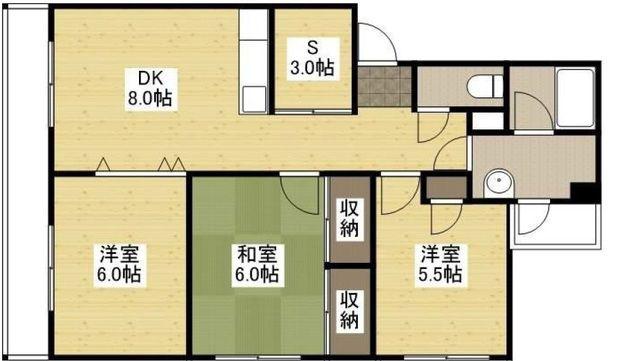 大地マンション(3SDK/1階)の間取り写真
