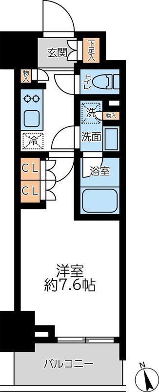 プライマル浅草言問通(1K/5階)の間取り写真