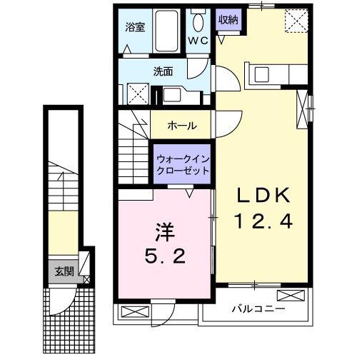 フローラ緑が丘(1LDK/2階)の間取り写真