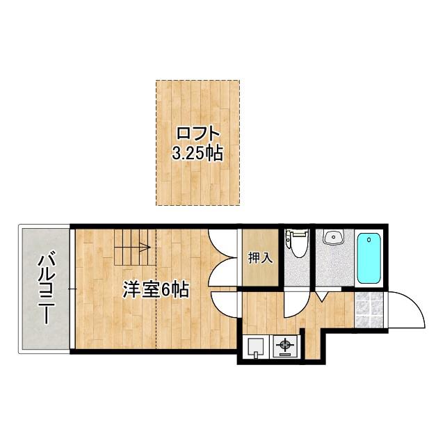 スクラム西川原(1K/1階)の間取り写真