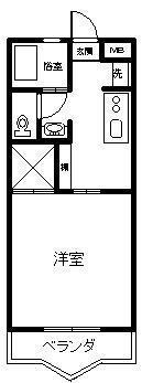 コーポトミタカ(1K/2階)の間取り写真