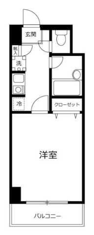 イトーピア六本木(1K/5階)の間取り写真