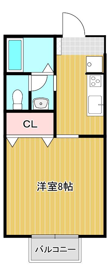 カリヨ 中万呂(1K/1階)の間取り写真