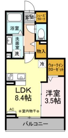 PRATIQUE(1LDK/2階)の間取り写真