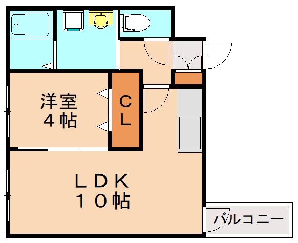 REGARO PLACE戸畑(1LDK/2階)の間取り写真