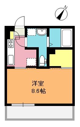 リブリ・上尾(1K/1階)の間取り写真