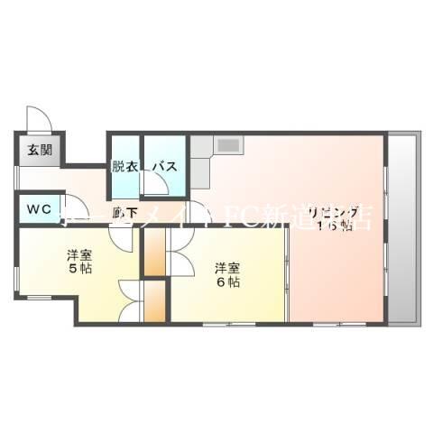 アップルコート北23(2LDK/5階)の間取り写真
