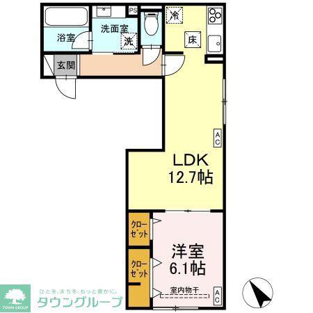 D-PRECIOUS立川高松町(1LDK/1階)の間取り写真