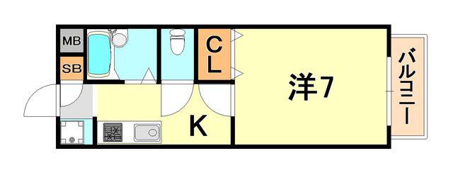 グローリー1番館(1K/1階)の間取り写真