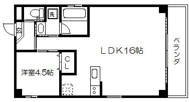 エスペランサ御所西(1LDK/2階)の間取り写真