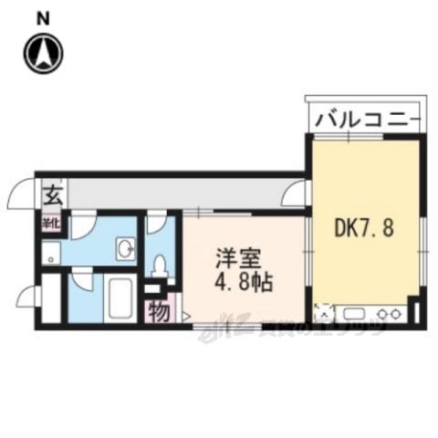 フォース桂(1LDK/2階)の間取り写真