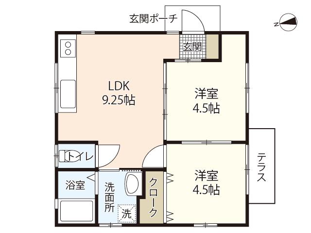 コーポ東山本(2LDK/2階)の間取り写真