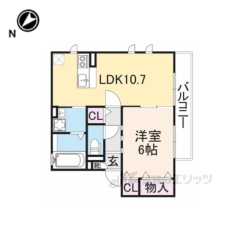 クレアメゾン(1LDK/2階)の間取り写真
