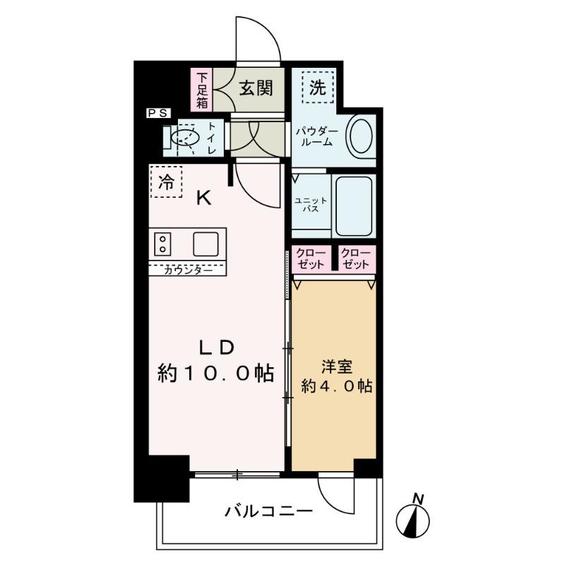 プレサンス新大阪イオリア(1LDK/8階)の間取り写真