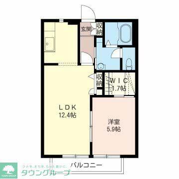 イナリヤマハイツ(1LDK/2階)の間取り写真