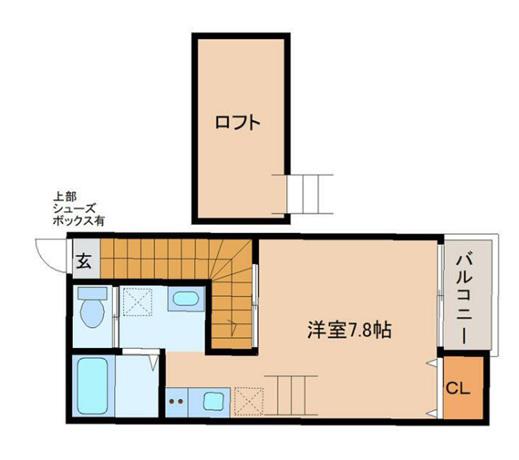 アスコット文化町(1K/2階)の間取り写真