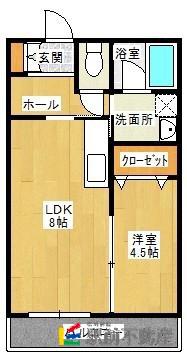 秋桜マンション(1LDK/2階)の間取り写真