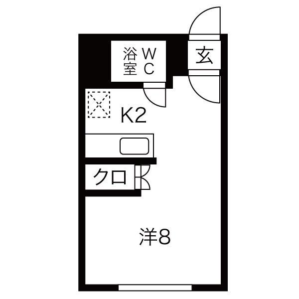 キャスティ86(1K/4階)の間取り写真