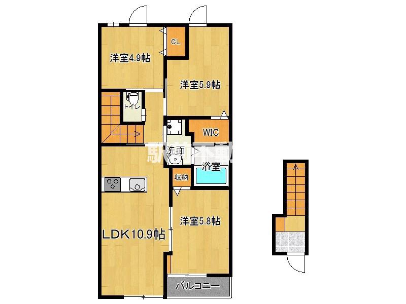 クレジデンス大和B(3LDK/2階)の間取り写真