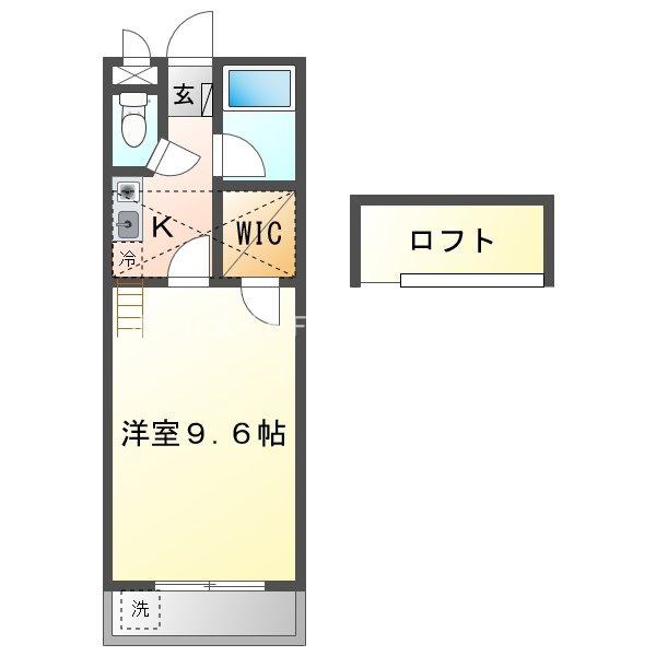 セザンヌ大岩(1K/1階)の間取り写真