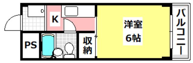 大伸マンション(1K/2階)の間取り写真