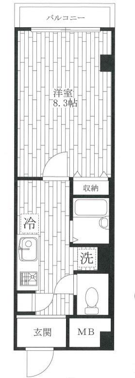 ティアラ(1K/2階)の間取り写真