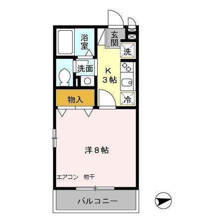 モナリエールジョイ(1K/2階)の間取り写真