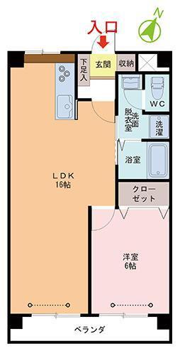 フリージア高木(1LDK/2階)の間取り写真