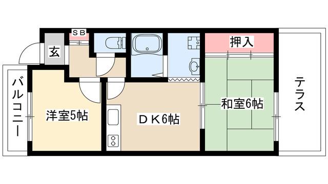 キャッスルミニ松園(2DK/4階)の間取り写真