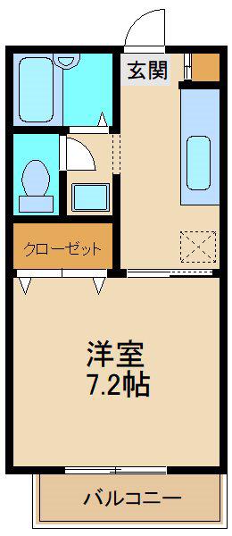 プラム西浦(1K/1階)の間取り写真