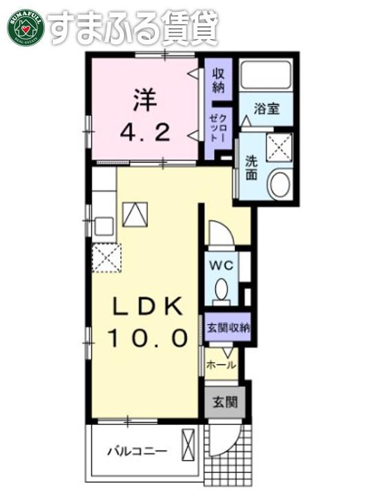 アドラブール(1LDK/1階)の間取り写真