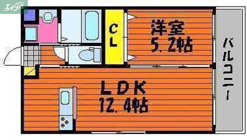 ヴィクトワール大供(1LDK/1階)の間取り写真