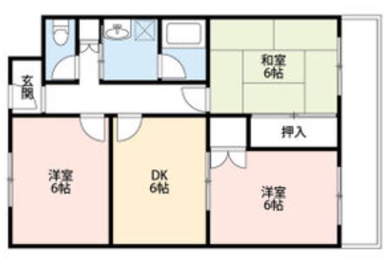 ハイムとのぎ(3DK/1階)の間取り写真