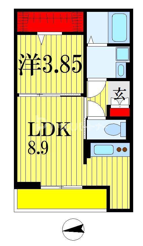 CASA MIA(1LDK/3階)の間取り写真