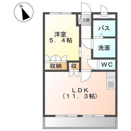 クベンツールA(1LDK/1階)の間取り写真