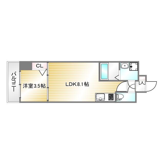 LIVIAZ KOBE LAMER(1LDK/2階)の間取り写真