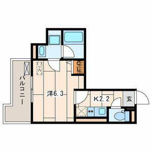 プランドール横浜(1K/1階)の間取り写真