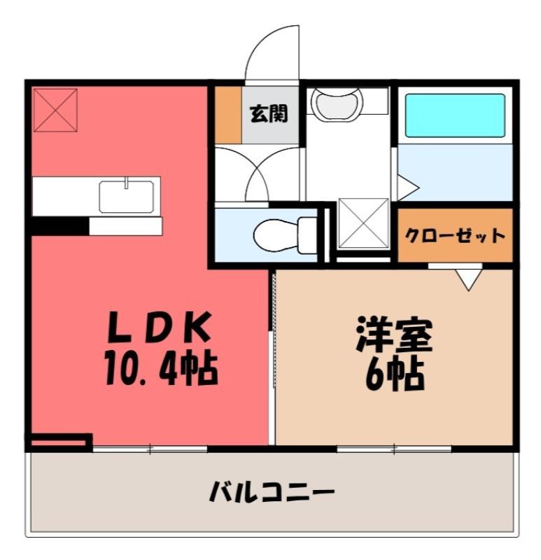 DーROOM歌川町(1LDK/3階)の間取り写真