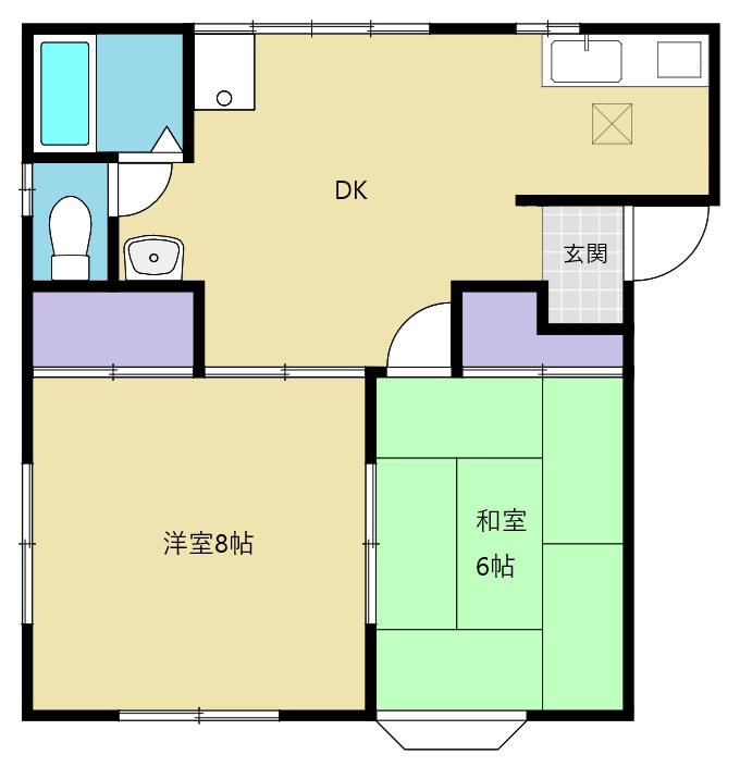 WETI南光台(2DK/1階)の間取り写真
