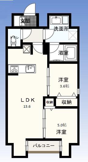 W-GATES TOWER Wゲートタワー(2LDK/9階)の間取り写真