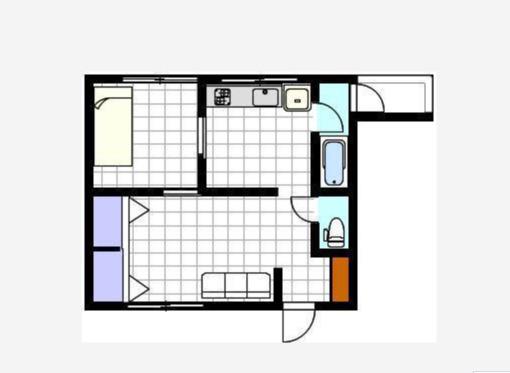 52-3 L-PLOT APARTMENT(1LDK/1階)の間取り写真