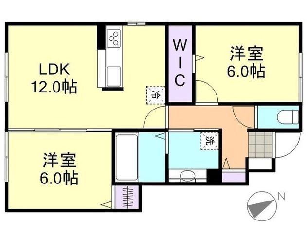 D-ROOM神田(2LDK/1階)の間取り写真