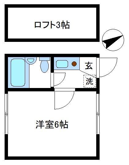 ベルメゾン高円寺(1K/1階)の間取り写真