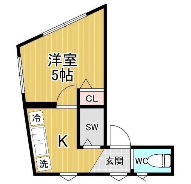 ライブリー水元公園(1K/1階)の間取り写真